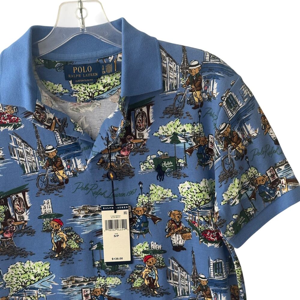 POLO Ralph Lauren NEW Polo Bear in Paris Polo Shirt Mens Small , slim fit NWT - Picture 5 of 12